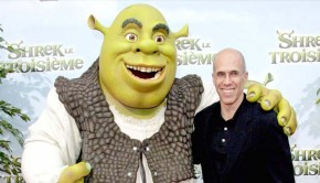 Photo of Jeffrey Katzenberg with Shrek.